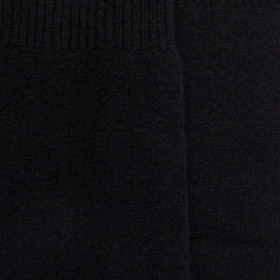 Men's wool and cashmere jersey knit knee-high socks - Black | Doré Doré