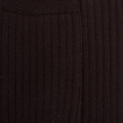 Men's merino wool ribbed knee-high socks  - Brown | Doré Doré