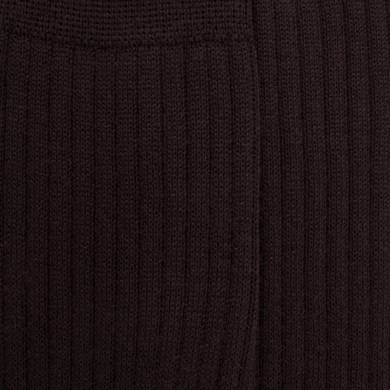 Men's merino wool ribbed knee-high socks  - Brown | Doré Doré