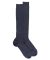 Men's long ribbed wool socks - Blue