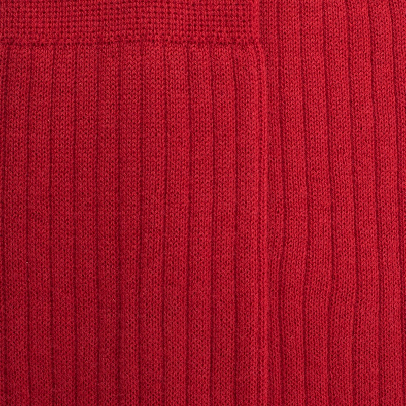 Men's long ribbed wool socks - Red | Doré Doré