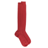 Men's long ribbed wool socks - Red