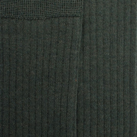 Men's merino wool ribbed knee-high socks - Khaki | Doré Doré