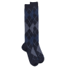 Men's long wool socks patterned in three colors - 40 | Doré Doré