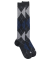 Men's wool argyle pattern knee-high socks - Blue and light grey