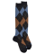 Men's long wool socks patterned in three colors - Dark grey & Squirrel colour