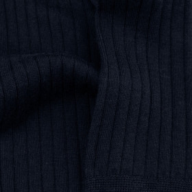 Men's wool and cashmere ribbed knee-high socks - Blue | Doré Doré