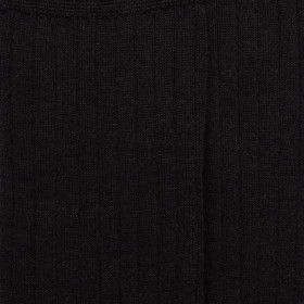Men's wool and cashmere ribbed knee-high socks - Black | Doré Doré