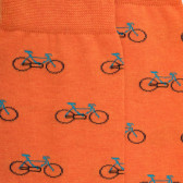 Men's cotton socks with bicycle repeat pattern - Orange & Blue sky | Doré Doré