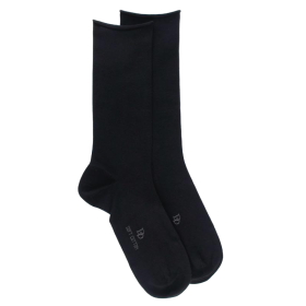 Men's Egyptian cotton socks with rolled hem - Black | Doré Doré