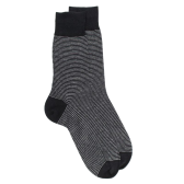 Men's cotton and linen striped socks - Black | Doré Doré