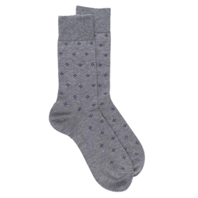 Men's cotton socks with fine tie pattern - Grey | Doré Doré