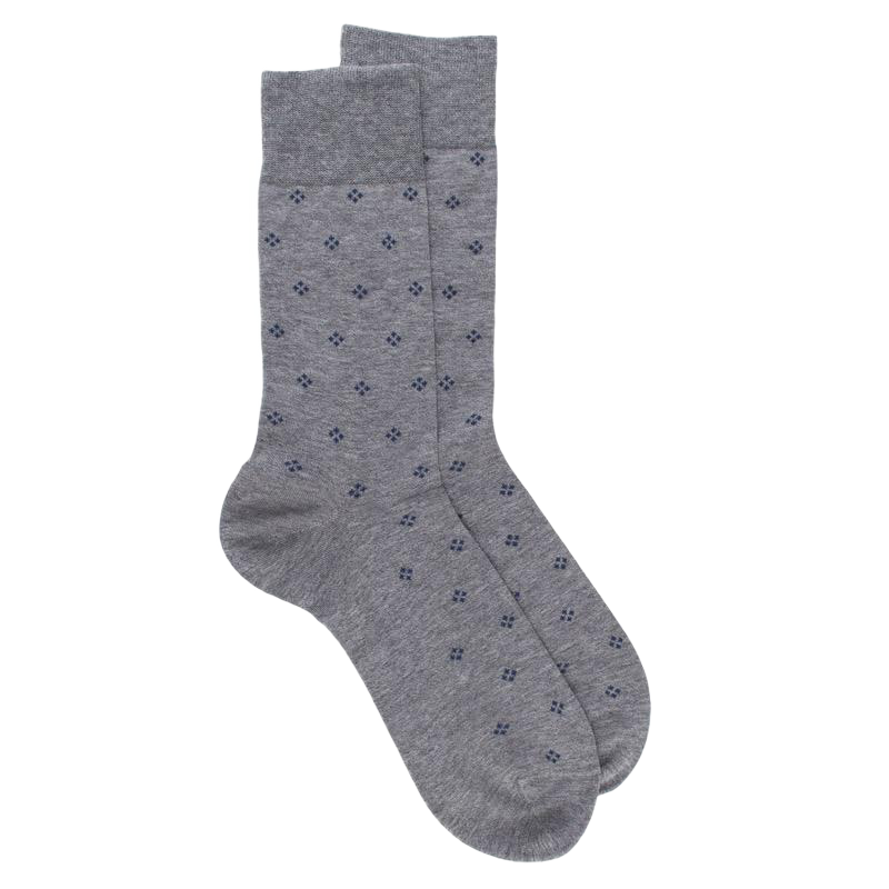 Men's cotton socks with fine tie pattern - Grey | Doré Doré