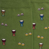Men's cotton socks with drums repeat pattern - Green Country | Doré Doré