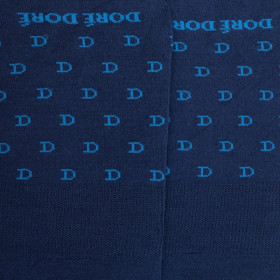 Men's cotton lisle no-show socks with "DD" repeat pattern - Royal Blue | Doré Doré