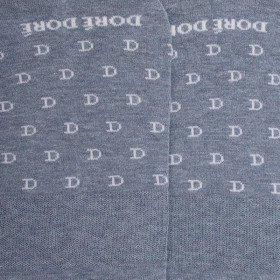 Men's cotton lisle no-show socks with "DD" repeat pattern - Blue ice | Doré Doré