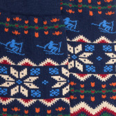 Men's cotton socks with Christmas motif - Royal Blue | Doré Doré