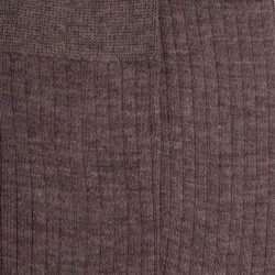 Men's wool and cotton rib vanisé socks - Light brown & quetsche | Doré Doré
