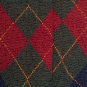 Men's wool socks patterned in three colors - Thuja Green & blue | Doré Doré
