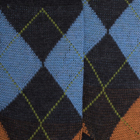 Men's wool socks patterned in three colors - Dark grey & Squirrel colour | Doré Doré