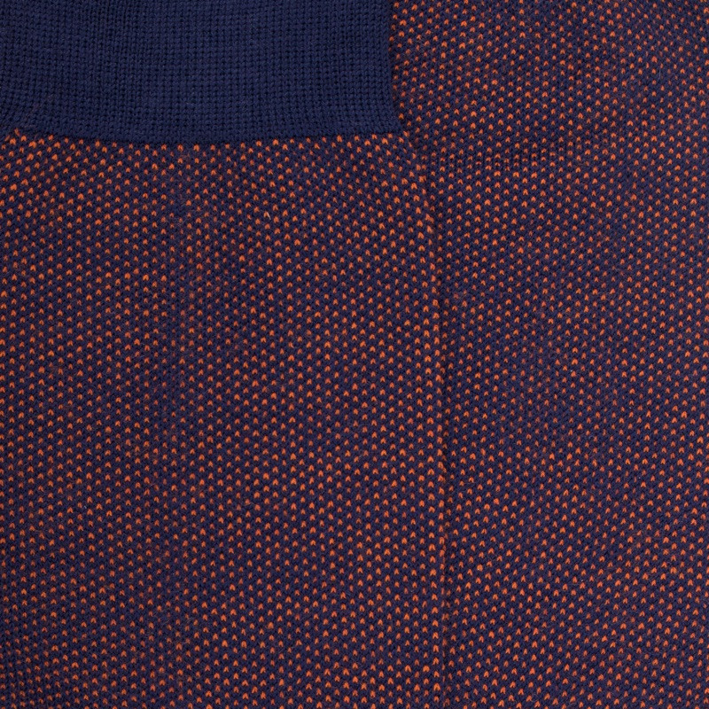 Men's caviar patterned wool socks - Blue & orange | Doré Doré