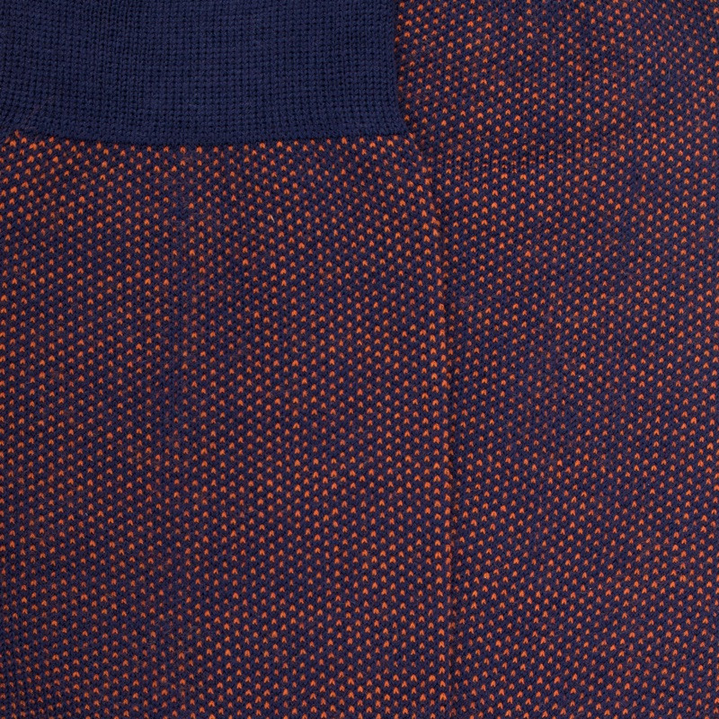 Men's caviar patterned wool socks - Blue & orange | Doré Doré