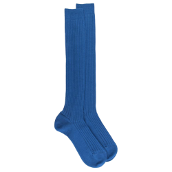 Men's long ribbed wool socks - Royal Blue | Doré Doré