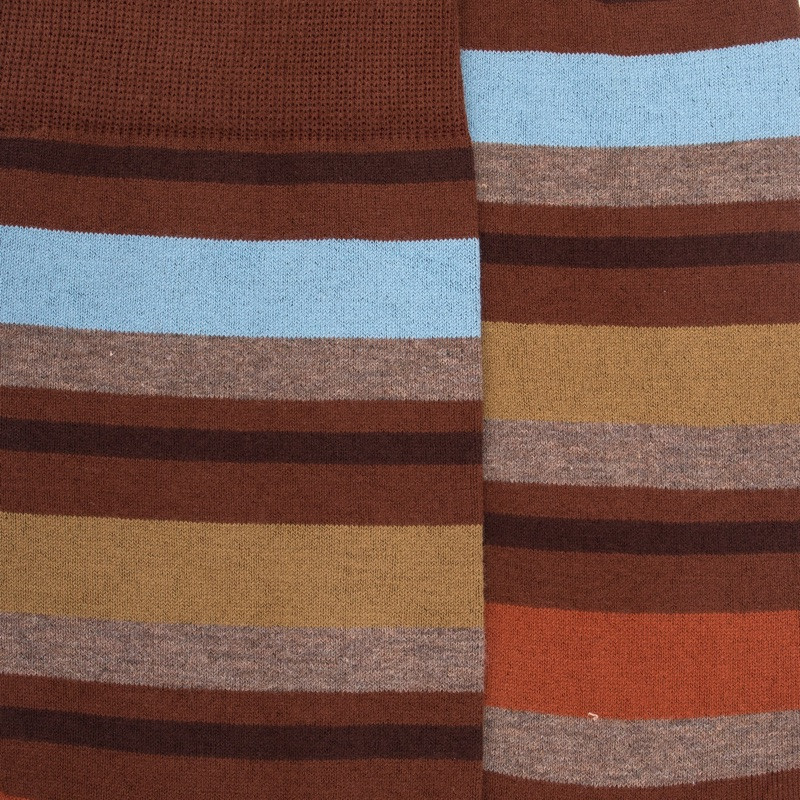Men's striped cotton socks in different colors - Brown | Doré Doré