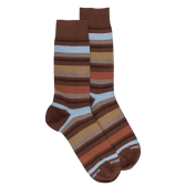 Men's striped cotton socks in different colors - Brown | Doré Doré