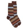 Men's striped cotton socks in different colors - Brown