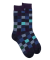 Men's checkered cotton socks - Dark blue