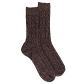 Multicoloured blend recycled cotton socks with cable stitch | Doré Doré
