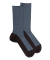Men's two-color geometric elastic-free wool socks - Brown Chocolate