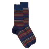 Multicoloured pinstripes socks - Blue | Doré Doré