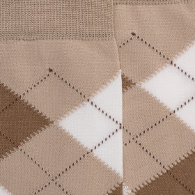 Men's cotton socks with intarsia  repeat pattern - Beige Grege | Doré Doré