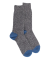 Men's polar wool socks - Oxford grey & saphir