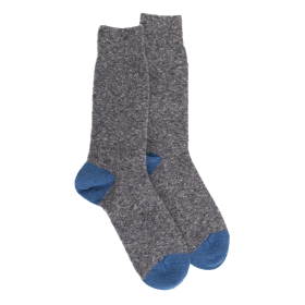 Men's polar wool socks - Oxford grey & saphir | Doré Doré