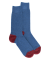 Men's polar wool socks - Sapphire blue & red