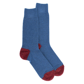 Men's polar wool socks - Sapphire blue & red | Doré Doré