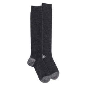 Men's polar wool long socks - Dark grey & oxford grey | Doré Doré
