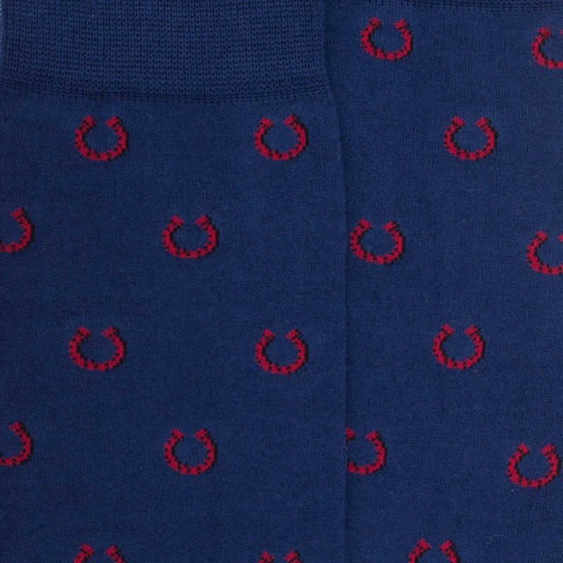 Men's cotton horseshoe patterned socks - Royal Blue | Doré Doré