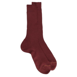 Luxury socks in merinos wool - Burgundy | Doré Doré