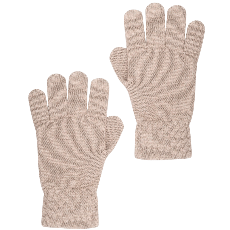 Unisex wool and cashmere plain gloves - Beige | Doré Doré