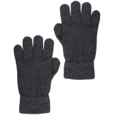 Unisex wool and cashmere plain gloves - Dark grey | Doré Doré