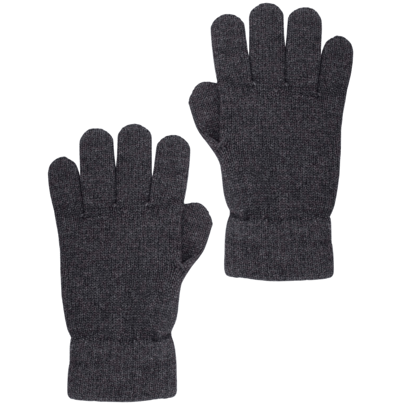 Unisex wool and cashmere plain gloves - Dark grey | Doré Doré