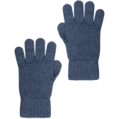 Unisex wool and cashmere plain gloves - Blue | Doré Doré