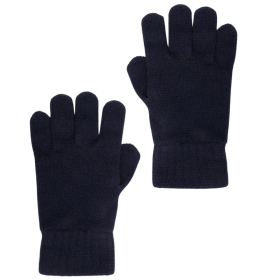 Unisex wool and cashmere plain gloves - Black | Doré Doré