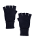 Unisex plain wool and cashmere fingerless gloves - Navy