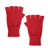 Unisex plain wool and cashmere fingerless gloves - Red