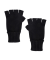 Unisex plain wool and cashmere fingerless gloves - Black